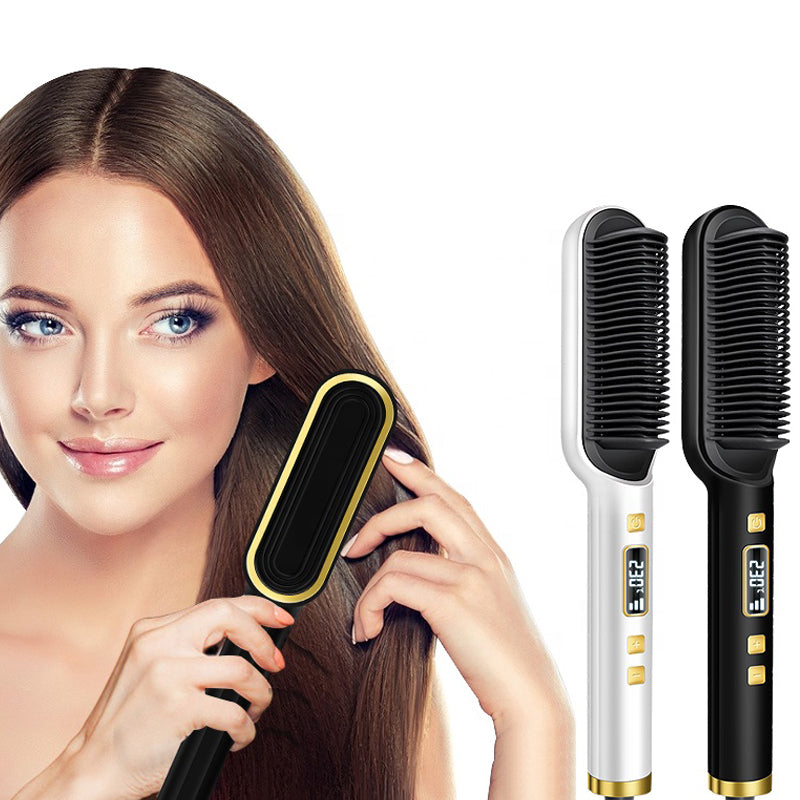 AAA Electric hair straighter Brush ceramic heated New model