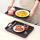 3 Pack Rectangular Non Slip Plastic Serving Trays with Handles, Kic