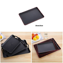 3 Pack Rectangular Non Slip Plastic Serving Trays with Handles, Kic