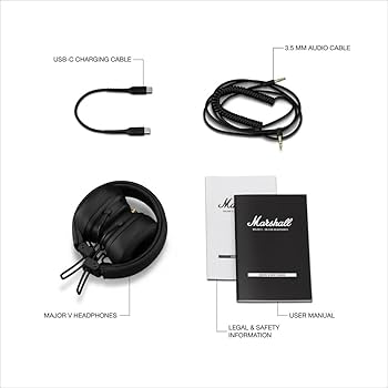 Marshall Major V Bluetooth Wireless On-Ear Headphones buds