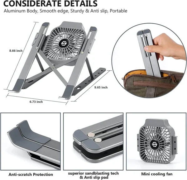 Foldable Portable Laptop Stand with Cooling Fan