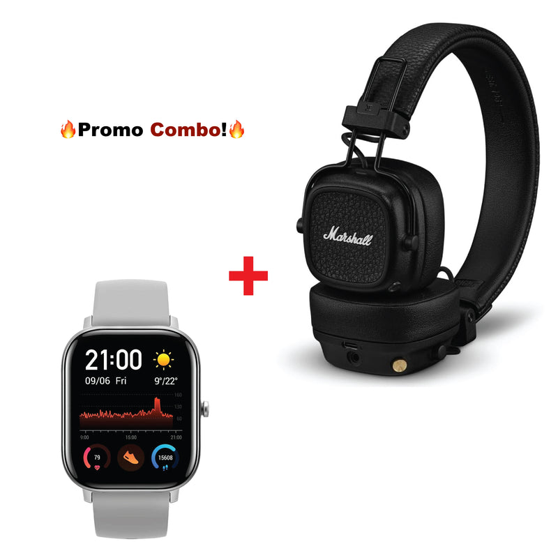 Bundle of Marshal Major 5 headphones with Gts2 smart watch, promo poz