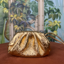 Bottega Veneta Mini Pouch Crossbody Bag Gold Metallic women lady handbag