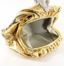 Bottega Veneta Mini Pouch Crossbody Bag Gold Metallic women lady handbag