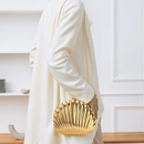 Gold Seashell Clutch Acrylic Chain HandBag