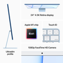 Applle iMac 24″ 4.5K, M1, 8 GB, 256 GB SSD, Blue – monitor deskto