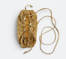 Bottega Veneta Mini Pouch Crossbody Bag Gold Metallic women lady handbag