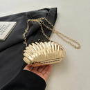 Gold Seashell Clutch Acrylic Chain HandBag