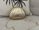 Gold Seashell Clutch Acrylic Chain HandBag