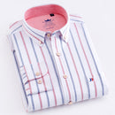 Striped Button Down Business Casual Slim Fit Cotton Dress Shirt for Men