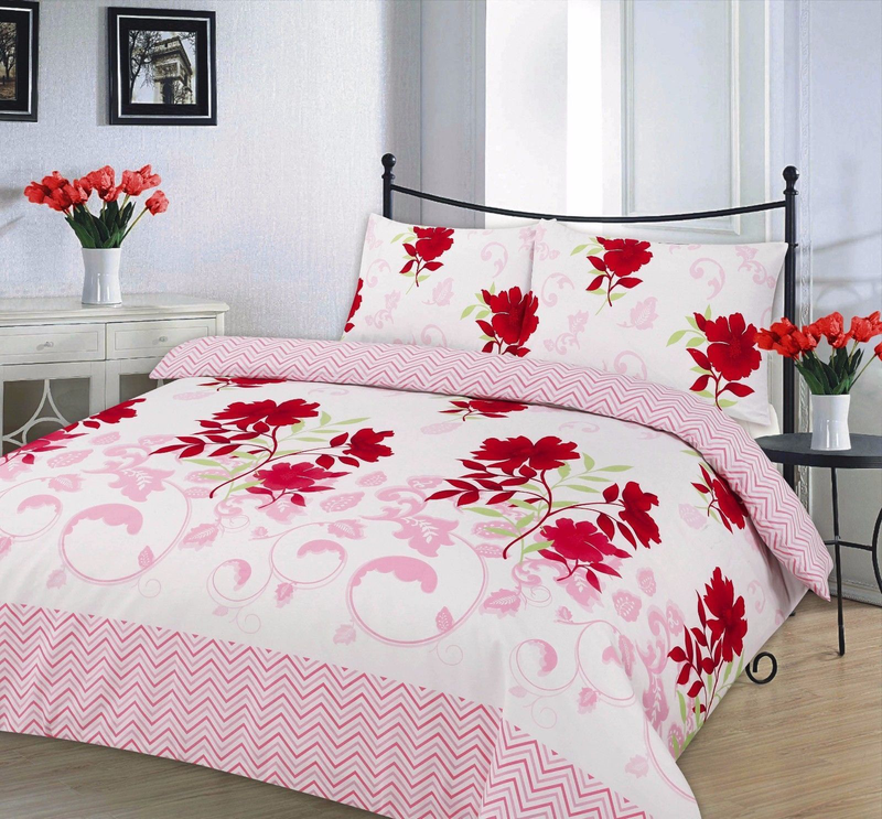 3-Piece  Blend Queen Duvet Cover Set in Burgundy portabl