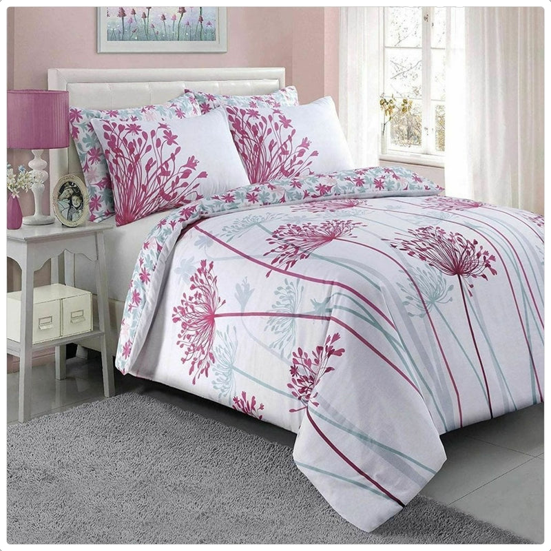 3-Piece  Blend Queen Duvet Cover Set in Burgundy portabl