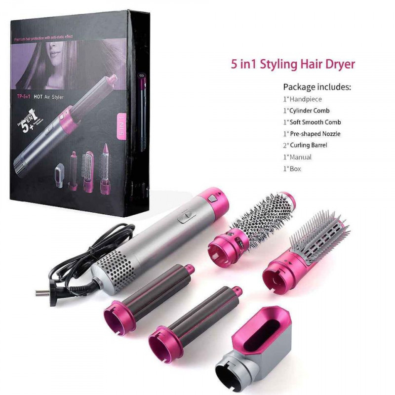 5 in 1 Hot Air Brush Electric plus hair dryer (New)