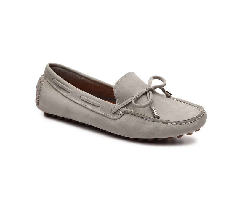 Classic tasseled loafer features supple suede