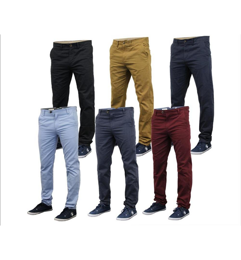 Men Cotton Pants Casual Business Stretch Formal