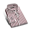 Striped Button Down Business Casual Slim Fit Cotton Dress Shirt for Men